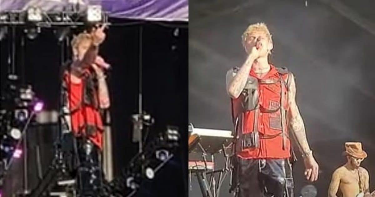 Des fans jettent des bouteilles et des branches sur Machine Gun Kelly lors d&rsquo;un autre festival
