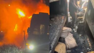 « Coincé derrière une porte verrouillée » : Kim Dracula échappe de peu aux flammes qui ont ravagé son bus