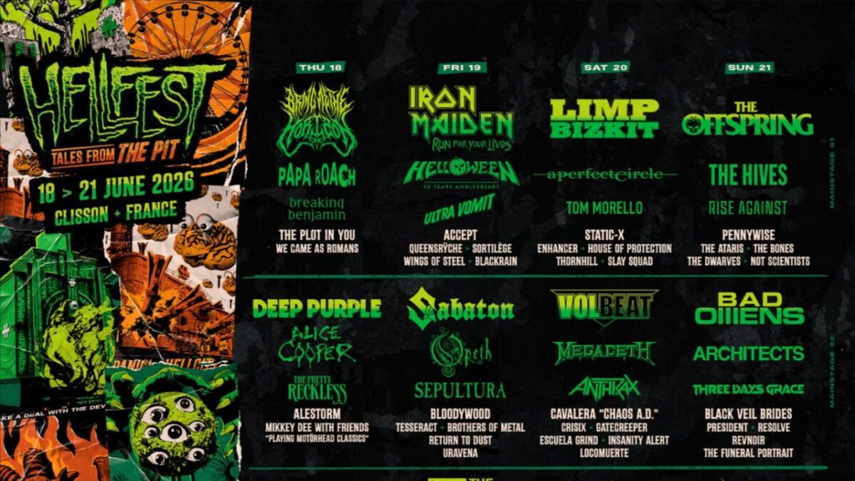 Hellfest 2026 : Bring Me The Horizon, Iron Maiden, Limp Bizkit et The Offspring en têtes d’affiche