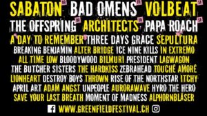 Greenfield Festival 2026 : Sabaton et Volbeat mèneront l’affiche aux côtés de Bad Omens